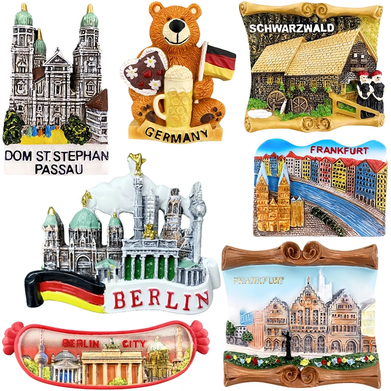 ألمانيا برلين باساوس فرانكفورت مغناطيس الثلاجة رسالة مجلس ديكور ميونيخ السفر تذكارية الثلاجة ملصق ديكور المنزل #1