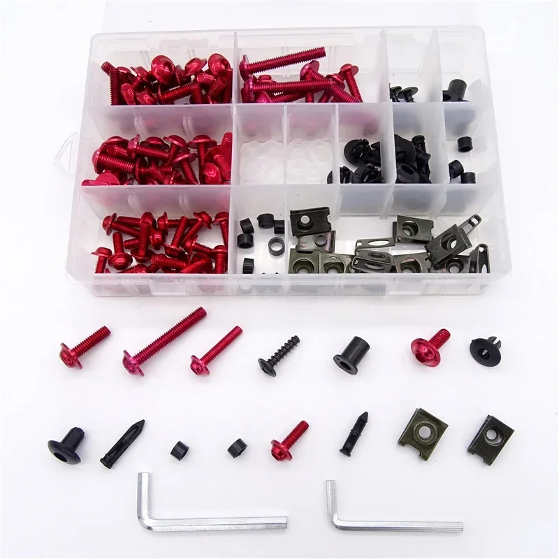 Universal CNC Alloy M6 M5 Fairing Bolts Kit Bodywork Screws Fastener Screws Nuts Kit Nut For Motorcycle 6 colors