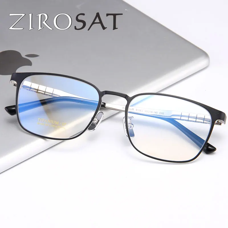 

ZIROSAT Optical Glasses 91063 Pure Titanium Full-rim Frame Prescription Eyeglasses Rx Men Glasses for Male Eyewear