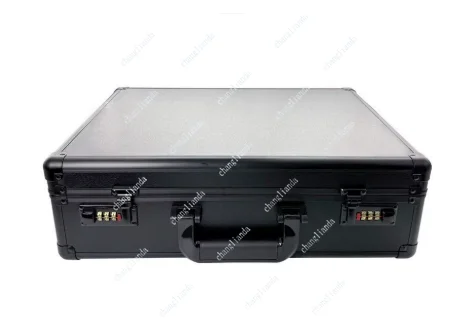

All Black Aluminum Alloy Toolbox, Portable Password Box, Storage Case, BriefcaseGoods