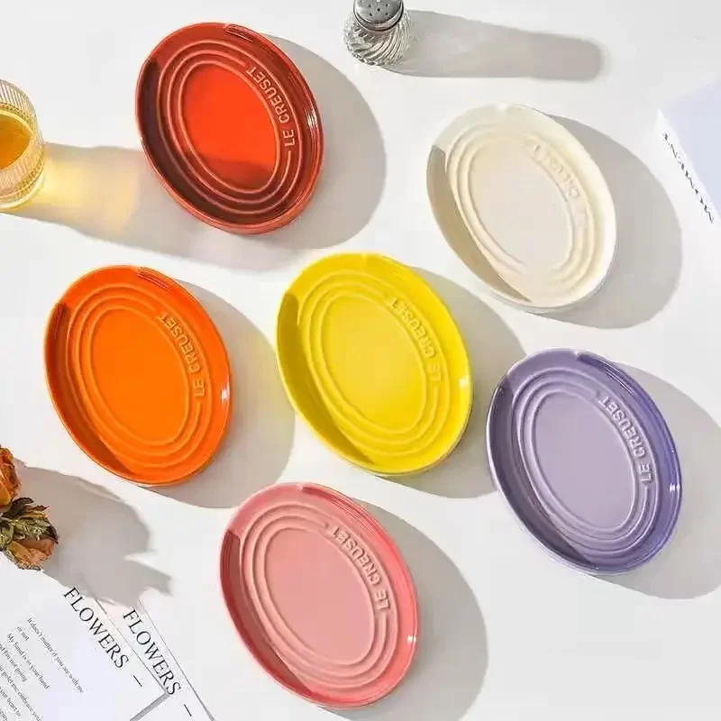 Le Creuset Kitchen Utensil Holder Pure Color Soup Spoon Pan Holder Desktop Multi functional Diningware Rack for Home Cooking