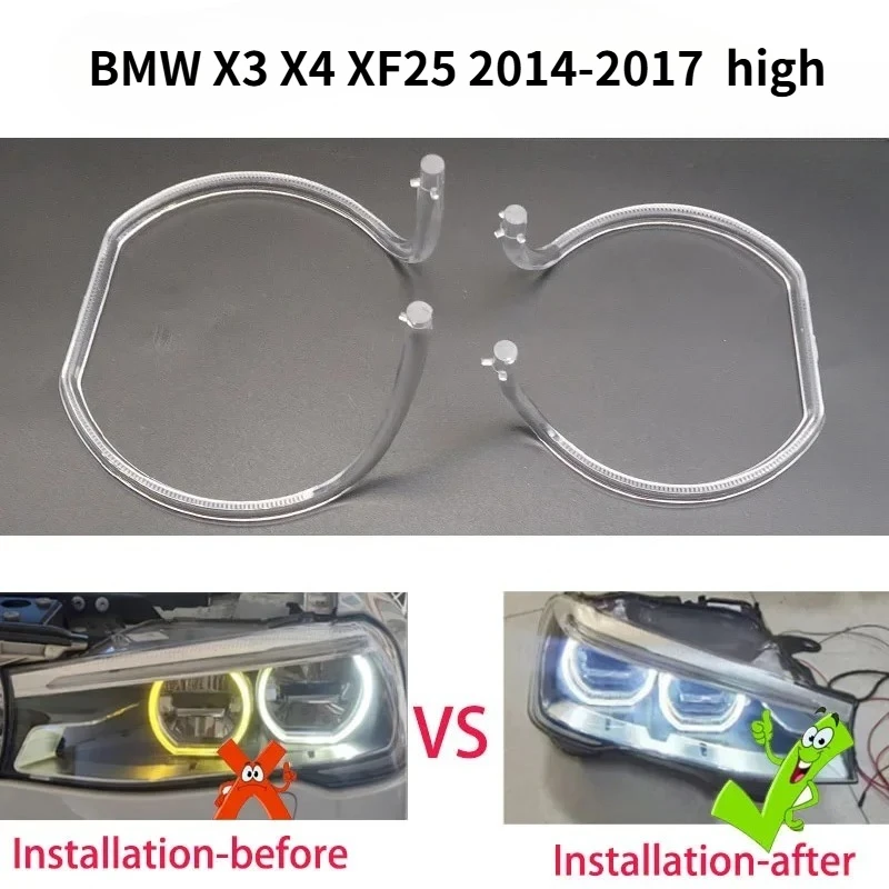 

Для BMW X3 X4 XF25 2014-2017 высокие фары автомобиля DRL направляющая пластина лампы трубка дневные ходовые огни направляющие ангельские глазки