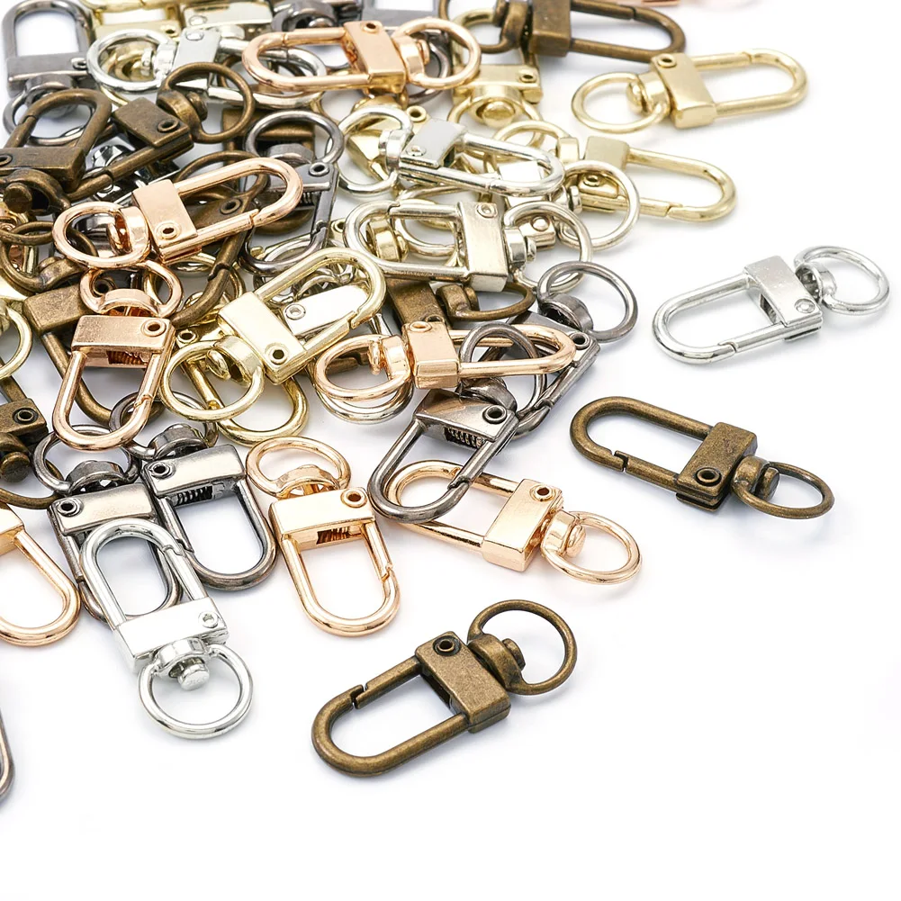 50Pcs Alloy Swivel Snap Hook Clasps Key Chain Hooks Lanyard Clips for Jewelry Making Supplies Bag Keychain DIY Accessories