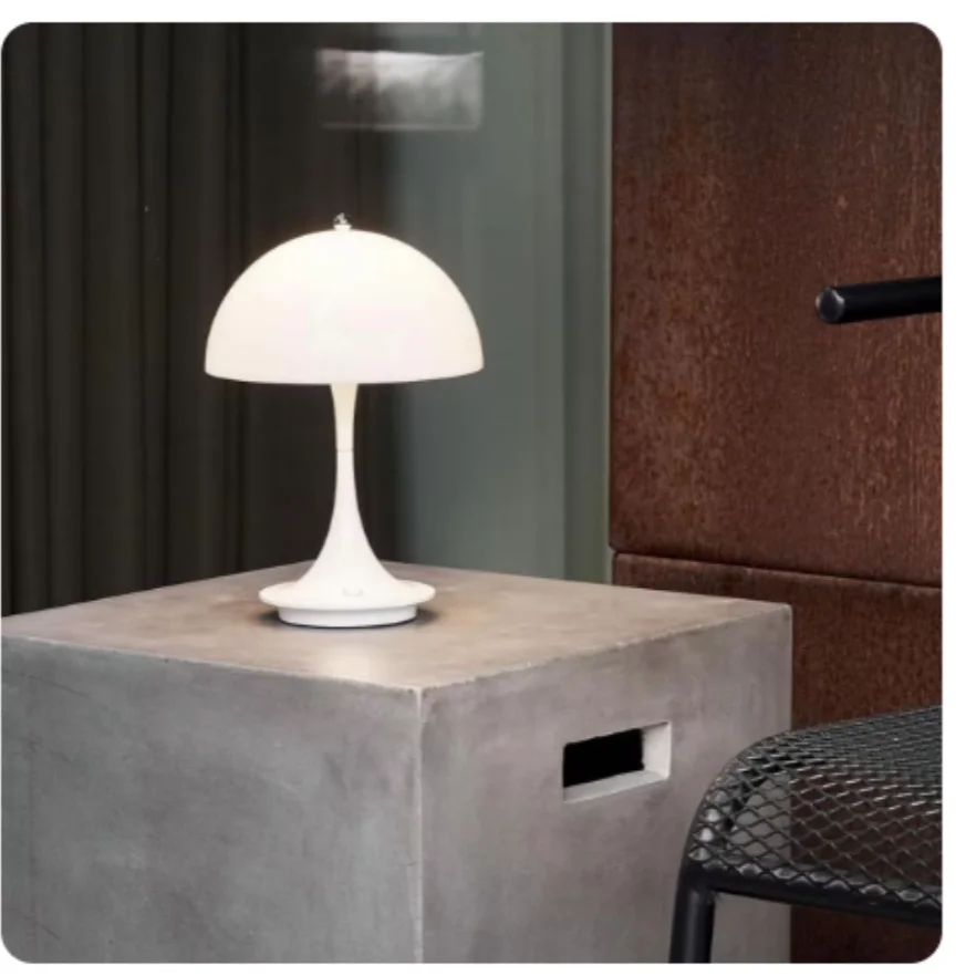 Imagem -03 - Cogumelo Led Table Lamp Portátil Pequeno Escurecimento Carregamento Usb Quarto Cabeceira Decorativo Luz Noturna Simples Moderno Cores