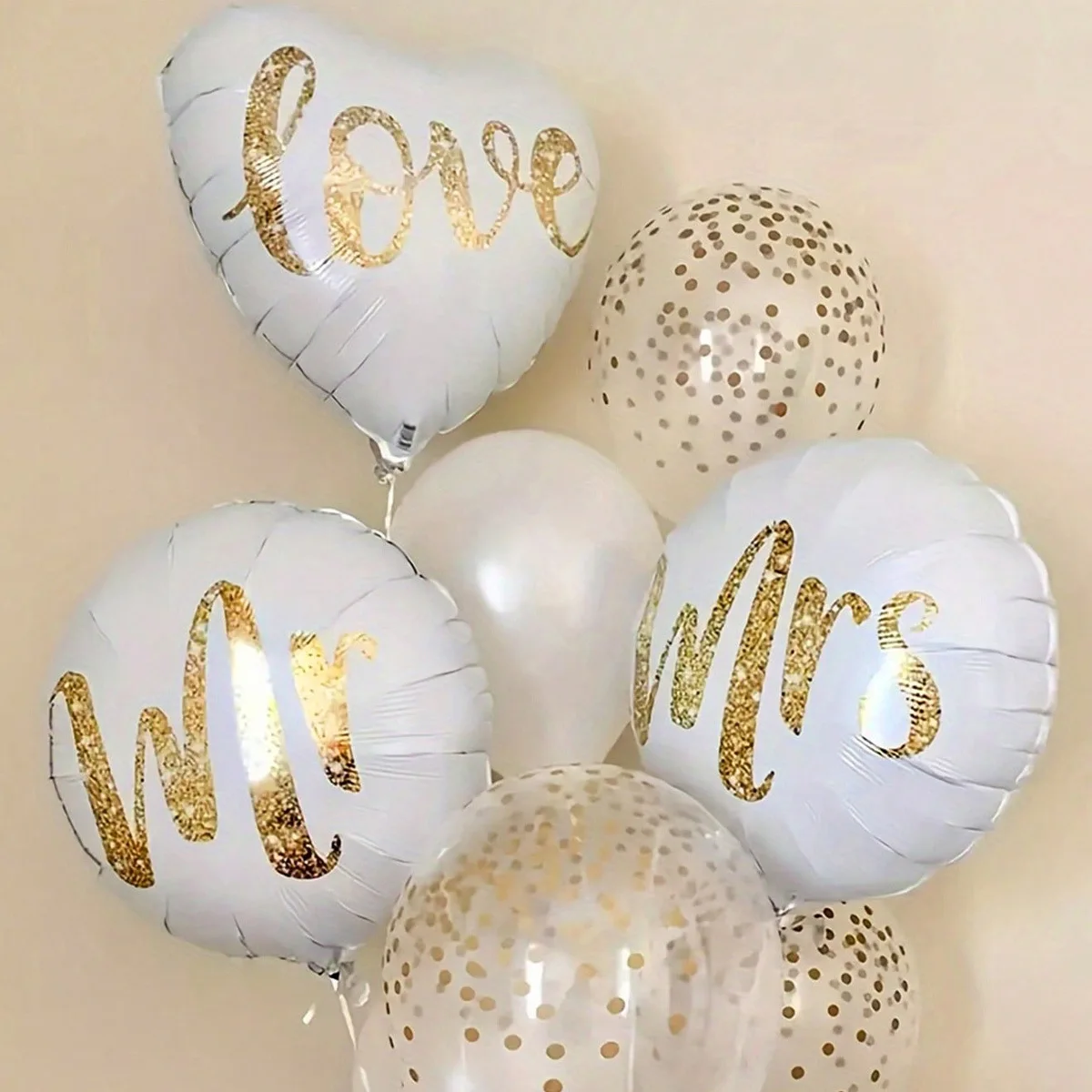 9Pcs Round White Go…