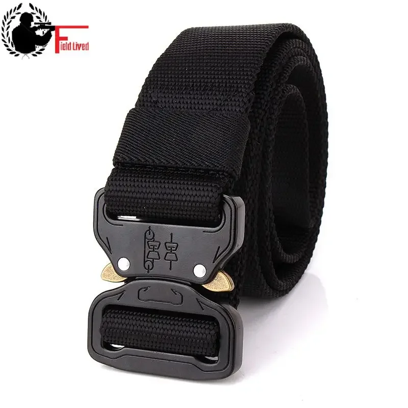 Tactical Belt Military Equipment Gear Combat Men SWAT Nylon Black Strap Army Outdoor Training Hunting Carry Waist Belt