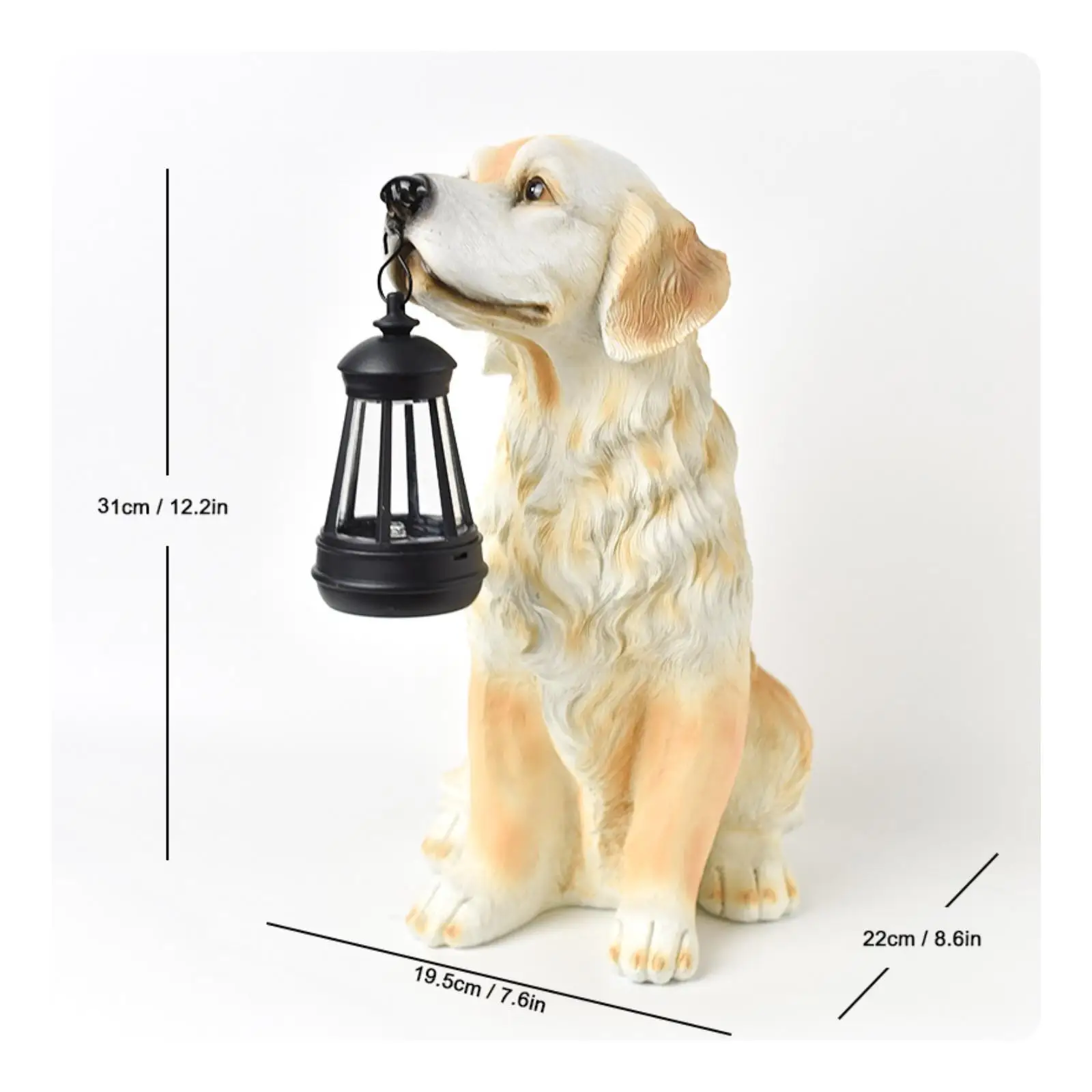 Hanging Lantern Dog Statue Realistic Texture Dog Lantern Sculpture