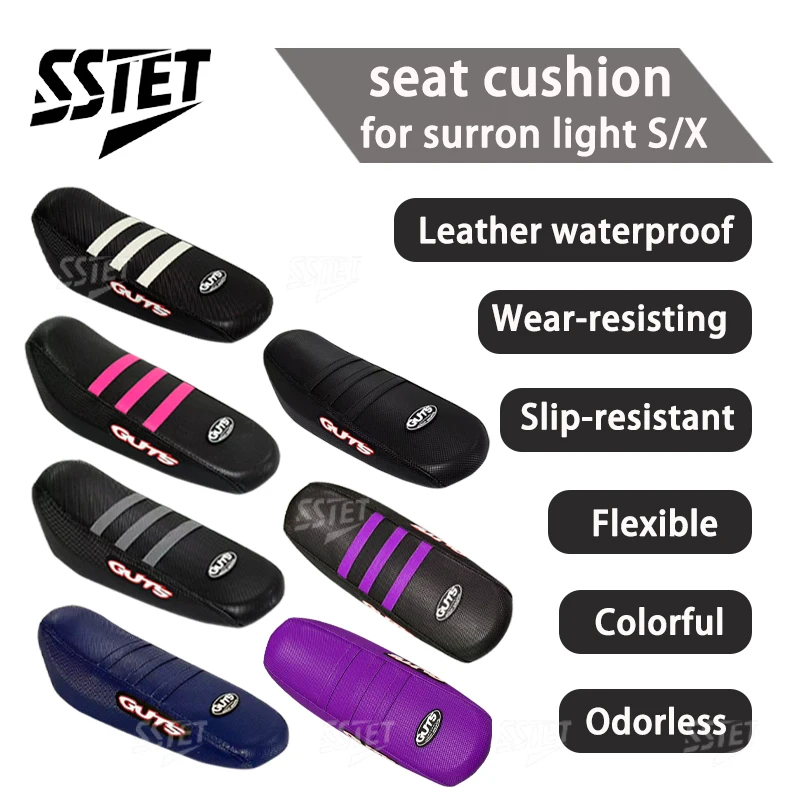 Housse de siège souple rayée pour Surron Light Bee S/X, accessoires, coussin antidérapant et imperméable