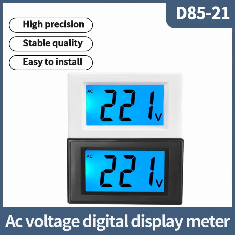 D85-21 Regulator Digital Voltmeter AC 0-500V LCD Digital Display Head 3-Wire Readout Clear High Precision