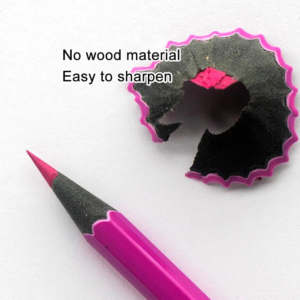 مجموعة أقلام رصاص ملونة زيتية مكونة من 12 لونًا بمقبض سداسي وأقلام رصاص ملونة عالية التشبع مثالية للرسم والرسم والتصميم الفني