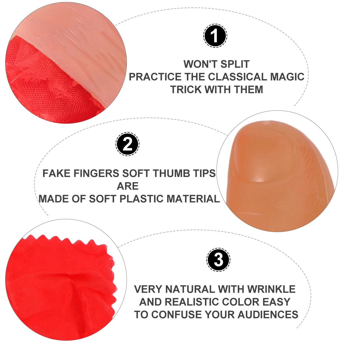 

Silk Scarf Props Stage Show Prank Toys Thumb Tip Music Trick Can Fake Finger Fingers