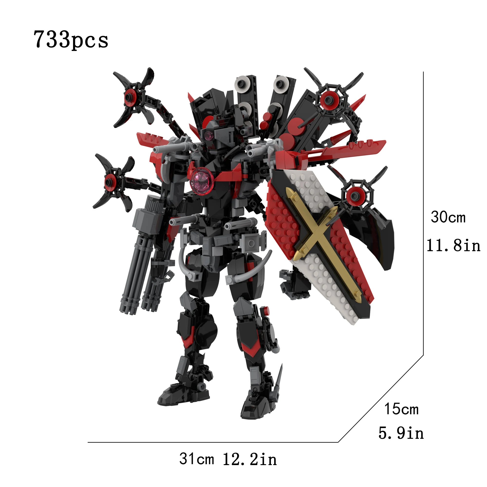 Fully armed speaker, building block model, animated game, character assembly, brick toy, birthday gift for toileted fans