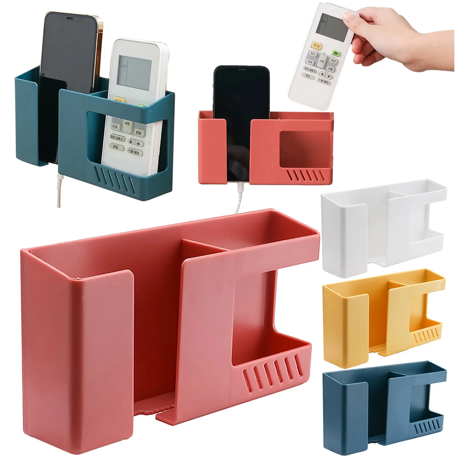 

2-in-1 Wall-mounted Storage Shelf Multifunctional Punch-free Storage Rack Home Wall Debris Storage Holders