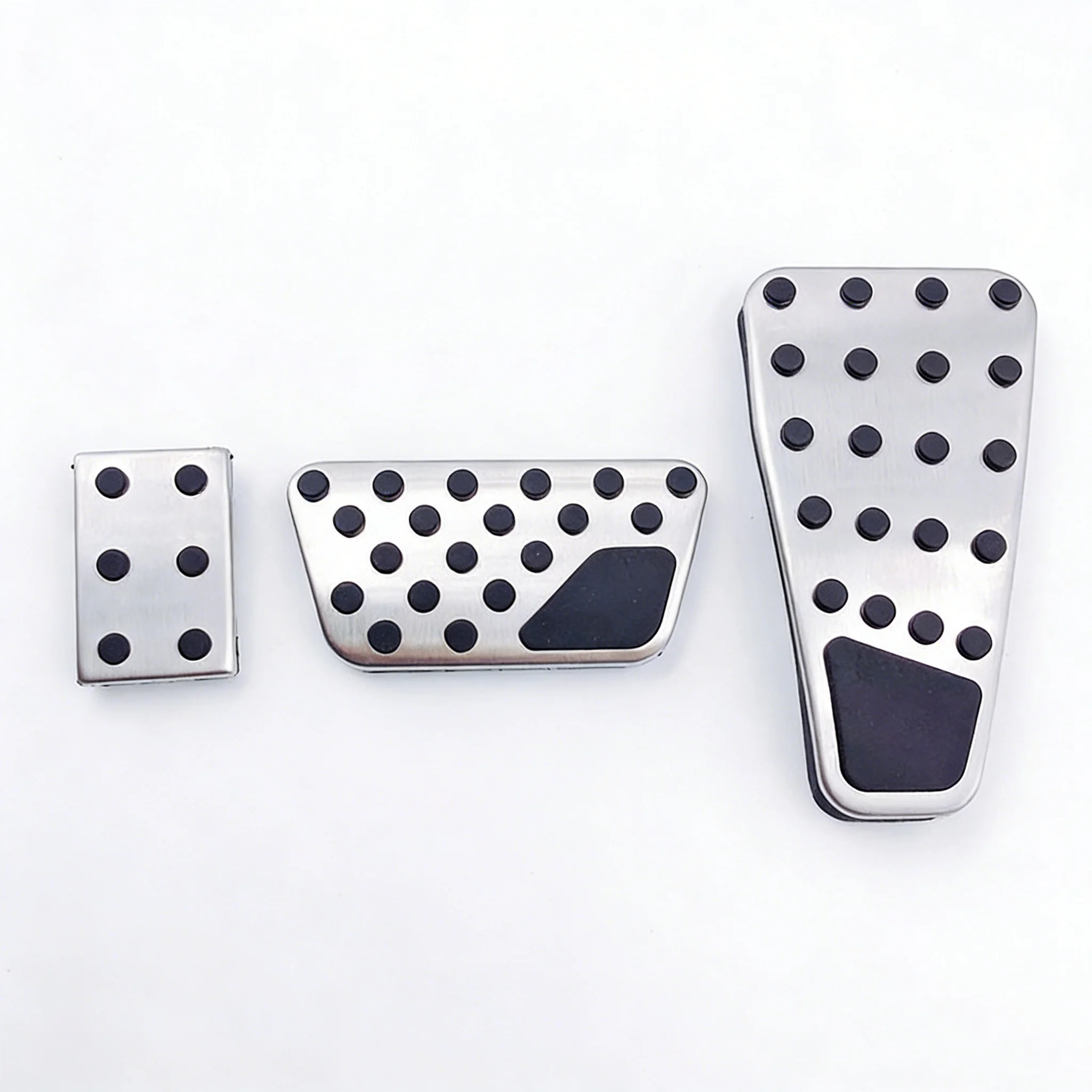 Non-Slip Aluminum Alloy Gas Brake Dead Pedal Covers for Dodge RAM, Brushed Silver Anti-Skid Rubber Dots Foot Pedal Pads, Interio