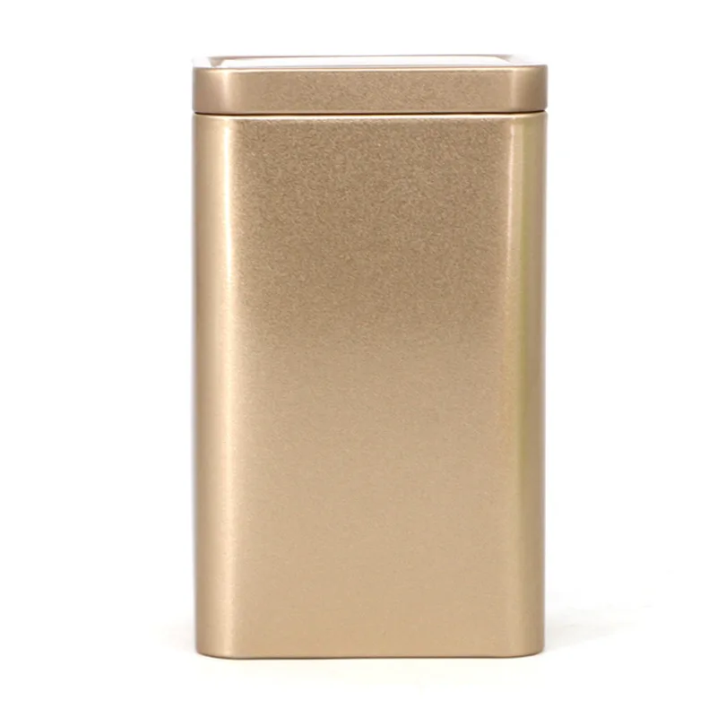 Solid Color Tinplate Tea Cans Metal Rectangular Iron Box Household Spices Medicinal Herbs Sealed Box Jewelry Gift Packaging Box