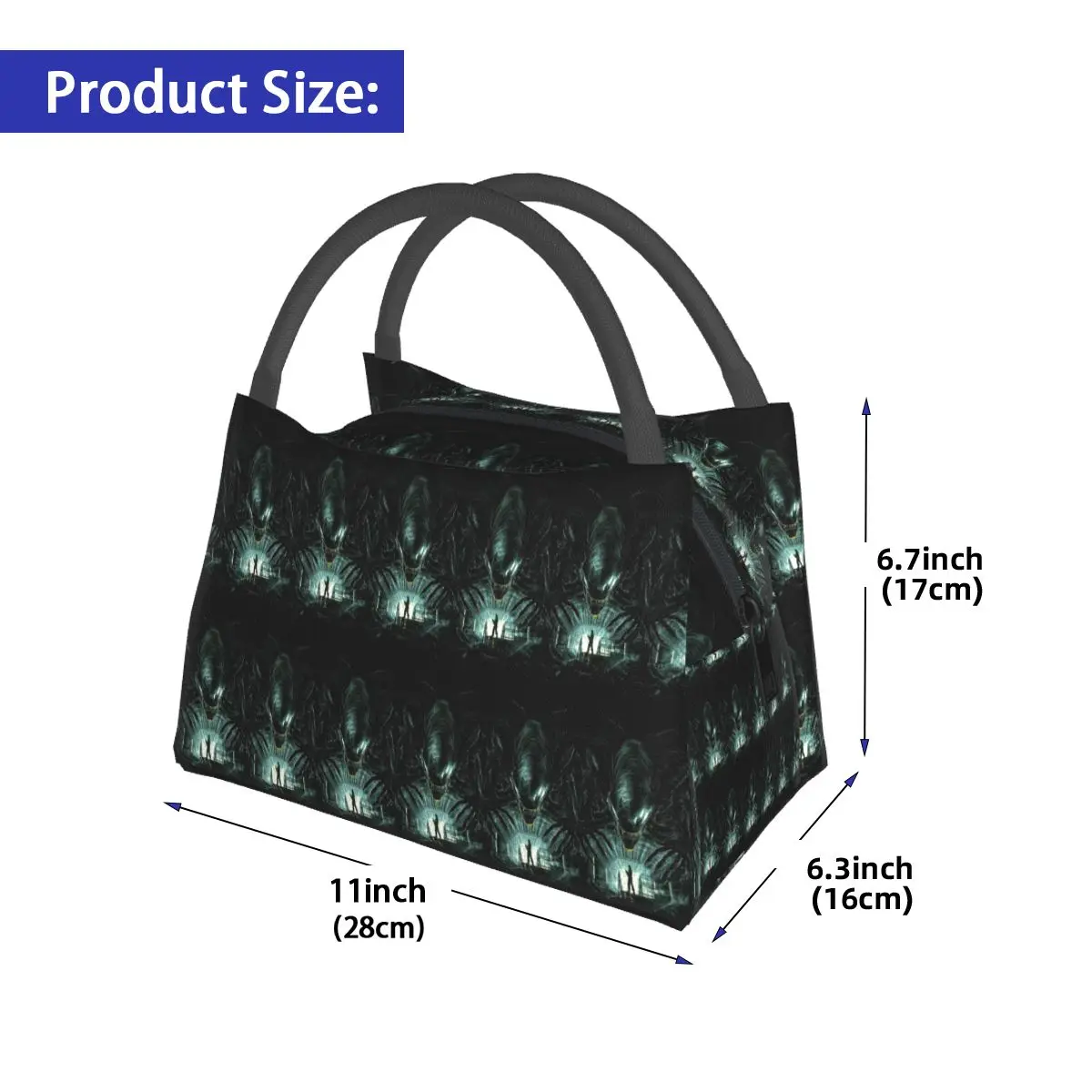 Alien Vs Predator Horror Science Fiction Comics Insulated Lunch Bag for Women Kids Leakproof Food Boxes Thermal Lunch Box Tote