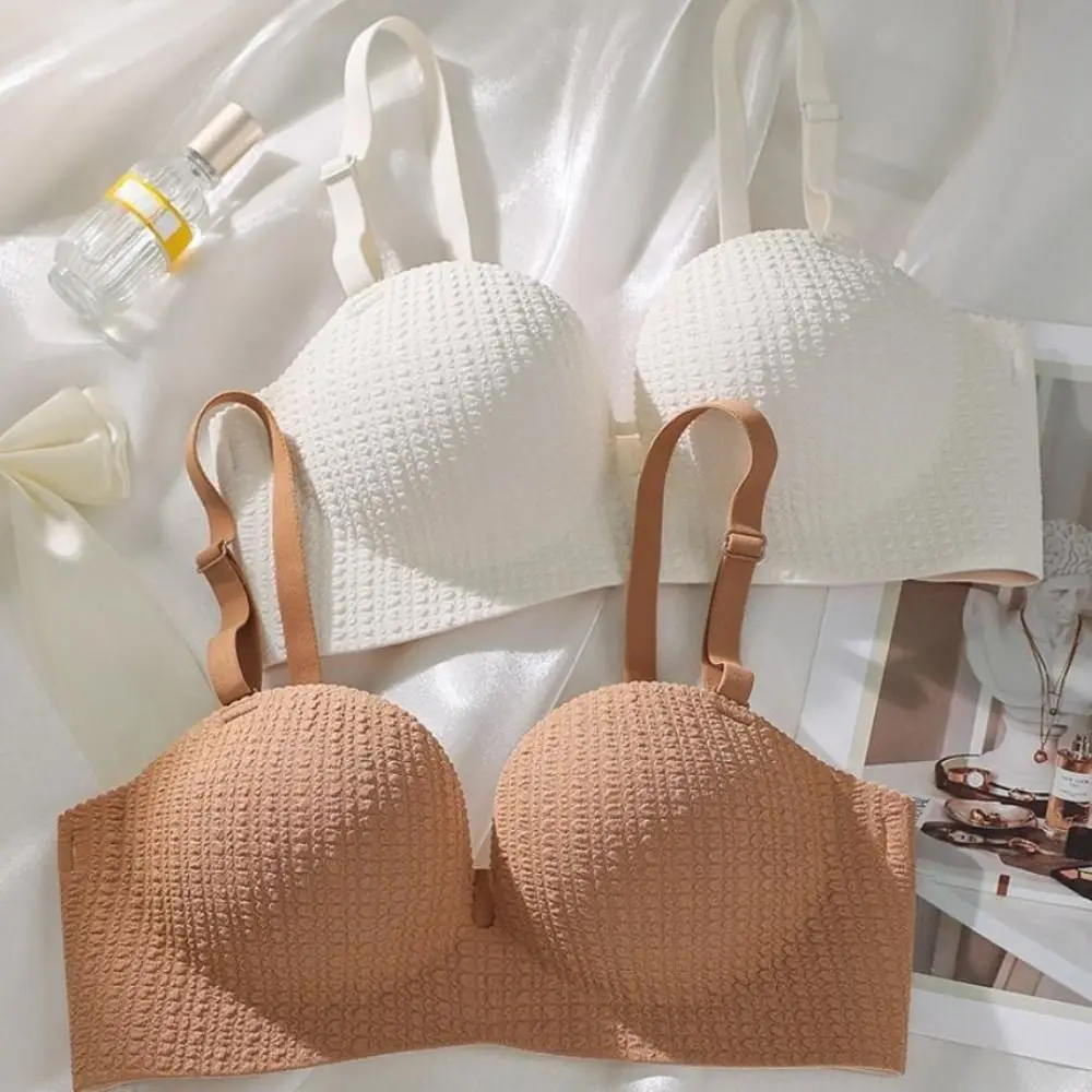 

Comfortable Shockproof Seamless Deep V Bras Push Up Anti-sagging Wireless Bra Lingerie Underwear for Women Women