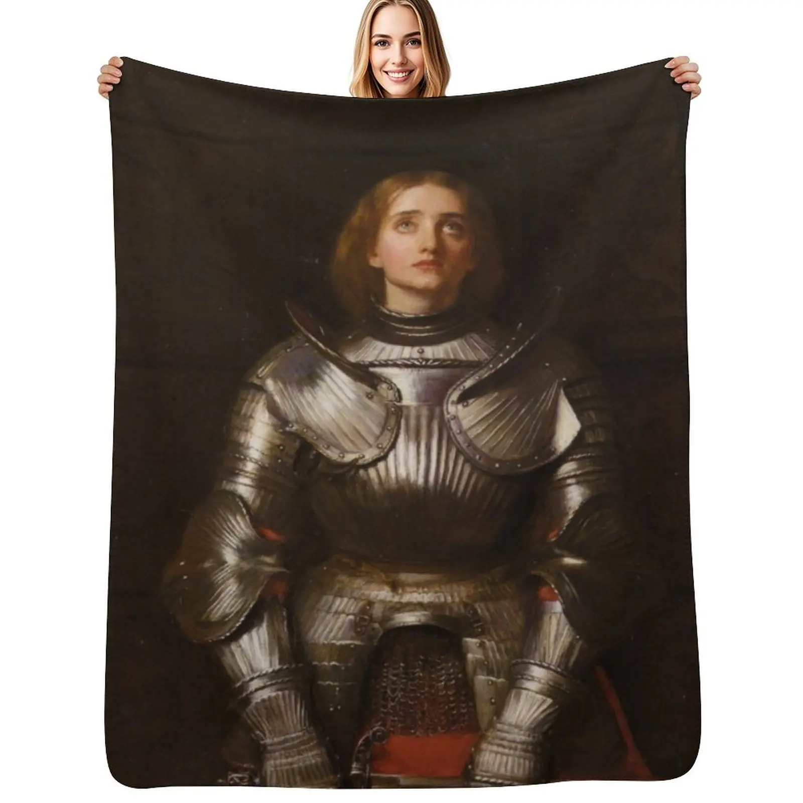 John Everett Millais - Joan D?Arc (1865) Throw Blanket Plush Sleeping Bag Extra Large Throw Beautifuls Blankets