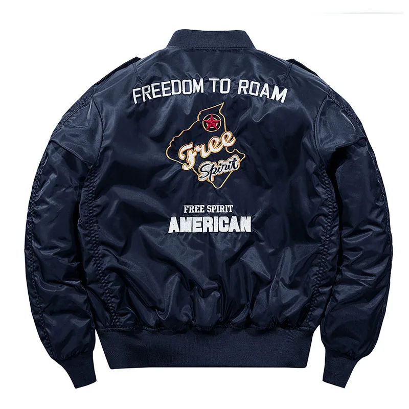 Hip Hop Bomber Baseball Jacket Men High Quality Embroidery Winter Thick Warm Military Motorcycle Ma-1 Aviator Pilot Jackets Male