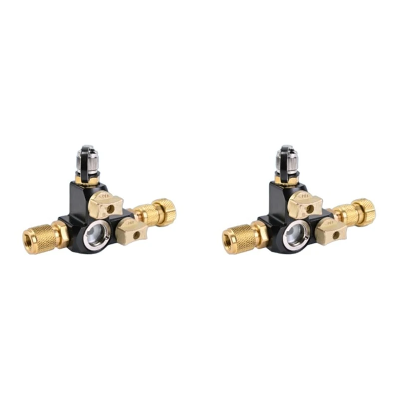 L63A 2Pcs 1/4 Inch HVAC Valve Core Removal Tool With Dual Valve Sight Glass For Air Conditioning