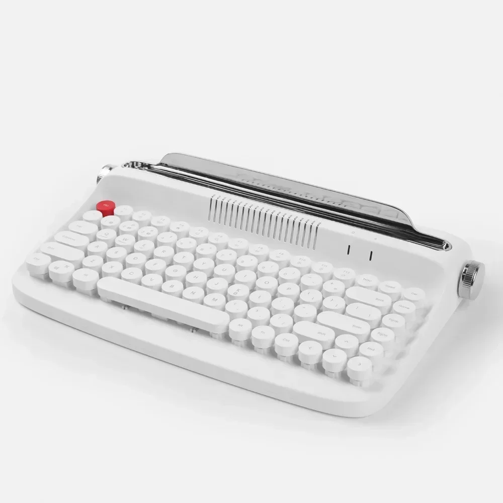 Bluetooth Wireless Office Typewriter Compatible Wireless Keyboard Office Typewriter Retro Round Keycap Notebook Tablet Keyboard