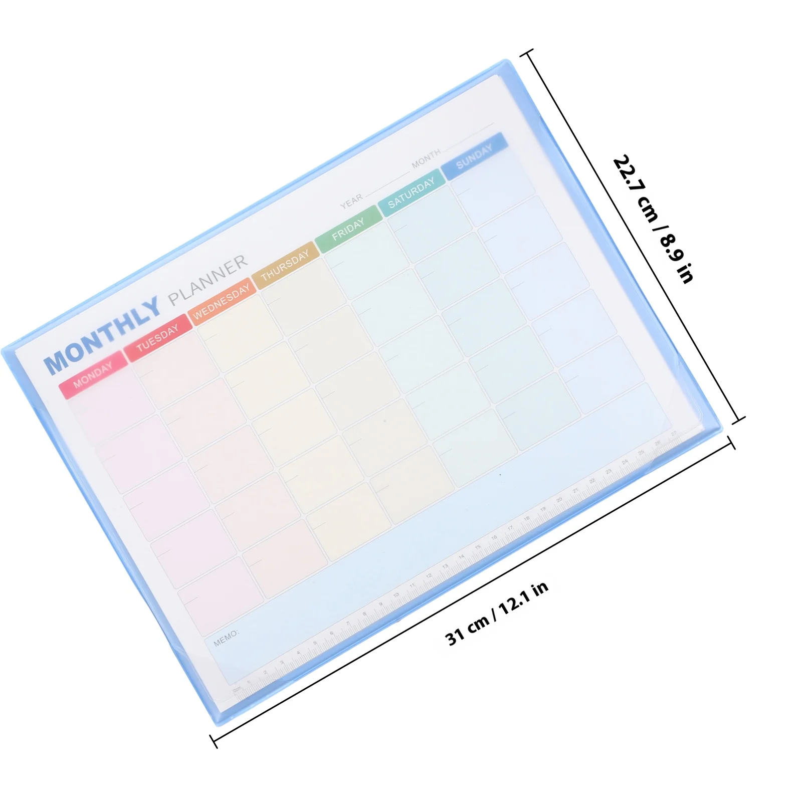 Undated Blank Calendar Sheets A4 Monthly Planner Blue Desk Notebook Home Office Task Scheduling Productivity Tools Monthly