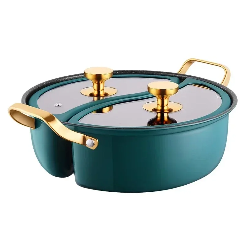 

Double lid mandarin duck pot die-casting Maifanshi 304 stainless steel sub-pot non-stick two-flavor hot pot