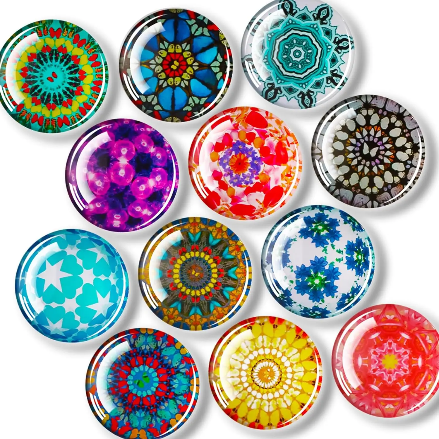 

12 Pcs Glass Fridge Magnets, Cute Fridge Magnet Sticker, Strong Refrigerator Magnets Heavy Duty, Small Magnets for White