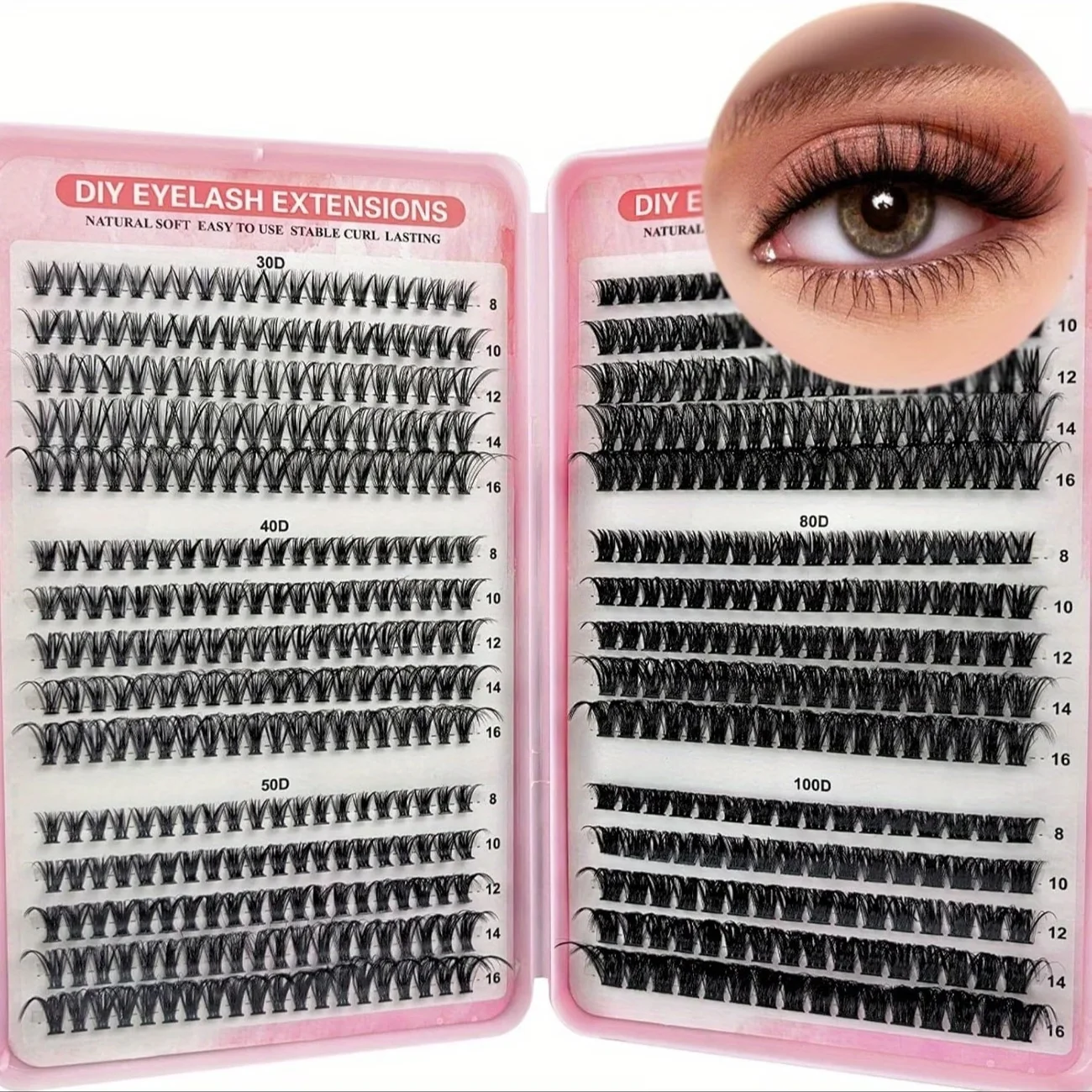 Neue 30-reihige Einzel-Wimpernverpackung, mit großer Kapazität, 8-16 mm gemischte Längen, Cluster-Wimpern, geeignet für Anfänger. – Detail 1
