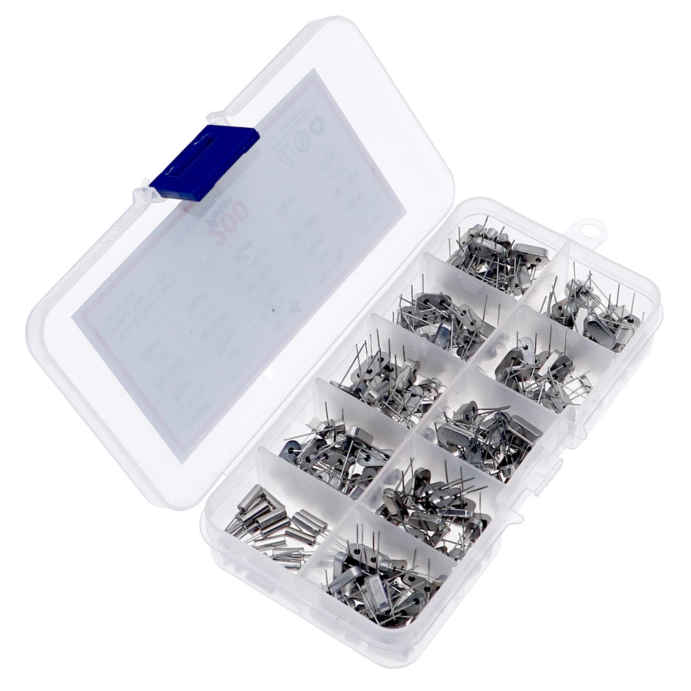 10Values HC-49S Quartz Resonator DIP-2 Crystal Oscillator Kit 4MHz 6MHz 8MHz 11.0592MHz 12MHz 16MHz 22.1184MHz 24MHz 25MHz 48MHz