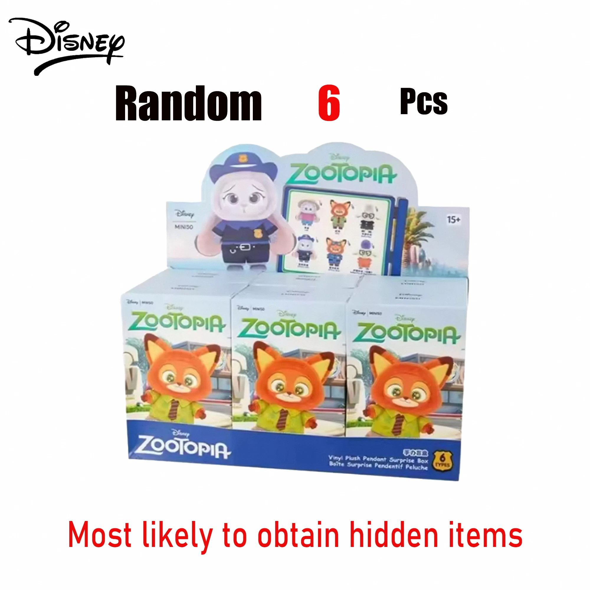 Disney Zootopia Blind Box Nick Judy Action Figure Plush Vinyl Doll Keychain Blind Box Toy Collector Figures Holiday Gifts