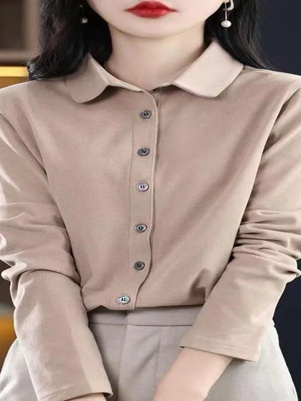 

Thiened Women's irt De Inner Wear Base Layer Fce Brued Design Sense Small ence Qingdao New Sle Cotton Polyester