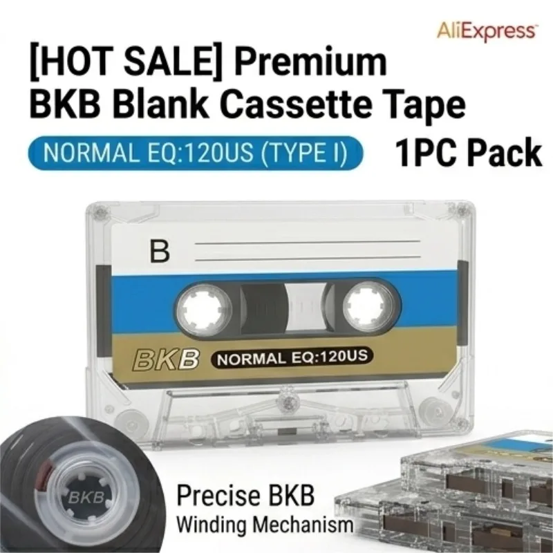 60 Min Blank Audio Cassette Tape Standard Player Empty Magnetic Tapes for Speech Music Recording 1PC