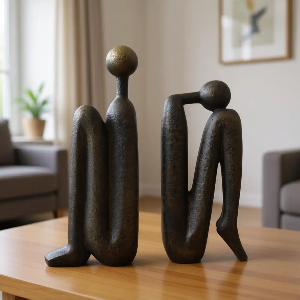 

Decorative Bookends, Non-Slip Holders, 2-Piece Set, 9 for Living Room and Office Home Decor