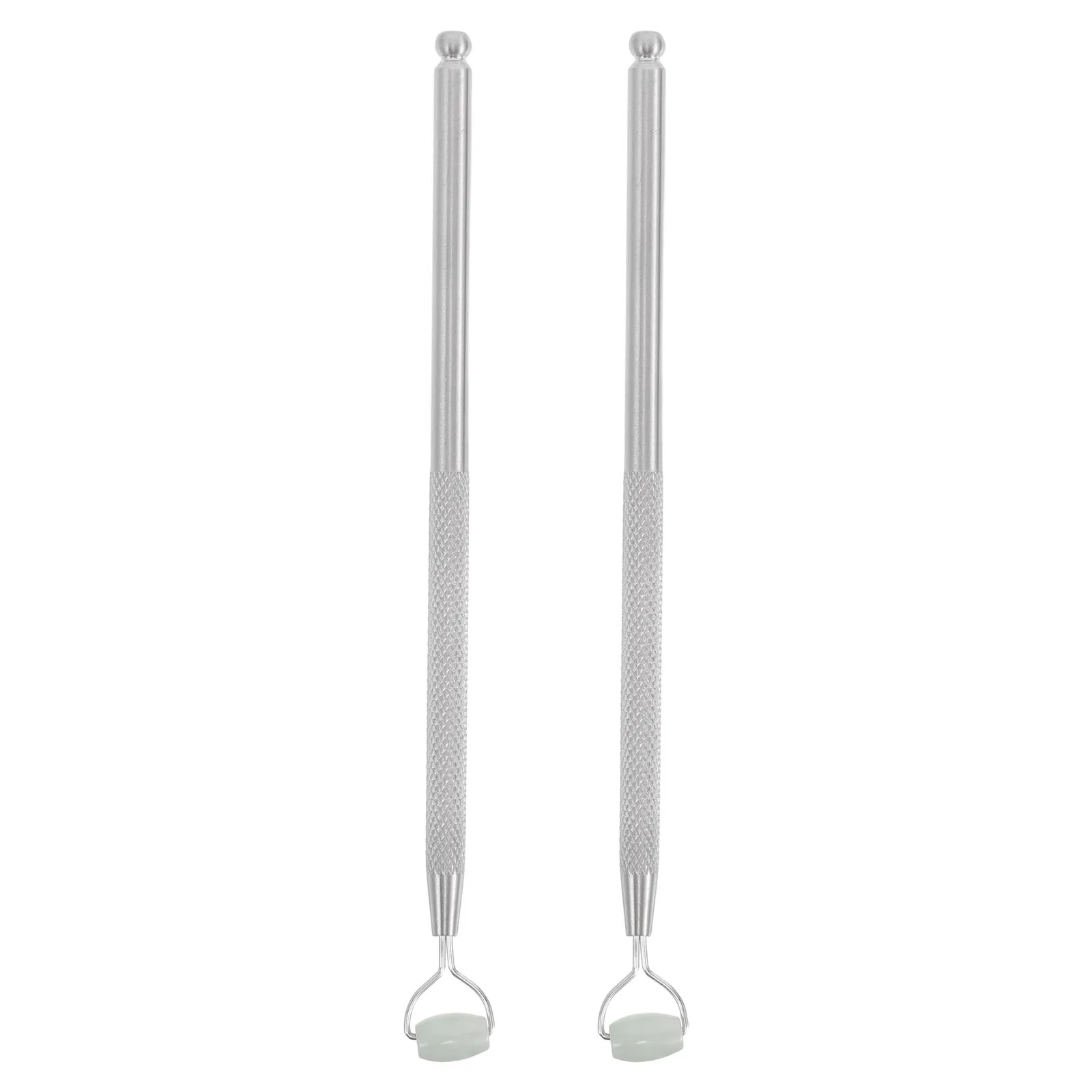 2 個翡翠石アイローラーフェイシャルマッサージャー鼻矯正ケアツールフェイスリフティング美容スティックポータブル