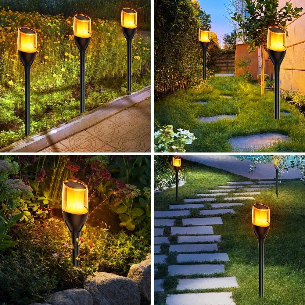 Solar Outdoor Lights Flickering Flame Torch Light IP65 Waterproof Solar Garden Pathway Lights For Outside Patio Path Yard Decor