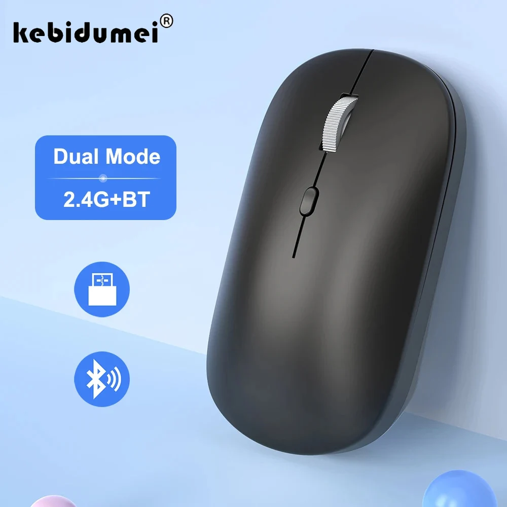 

Kebidumei Dual-mode 2.4G Bluetooth Wireless Mouse Gaming Mouse Rechargeable Mouse Ergonomic Silent Mice for Laptop Tablet