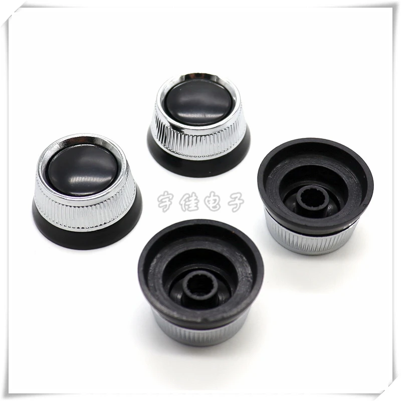 3PCS 28X15MM water-plated Stripe Knob Cap Potentiometer Adjustment Knob Cap Power Amplifier Volume Adjustment Cap Flower Shaft