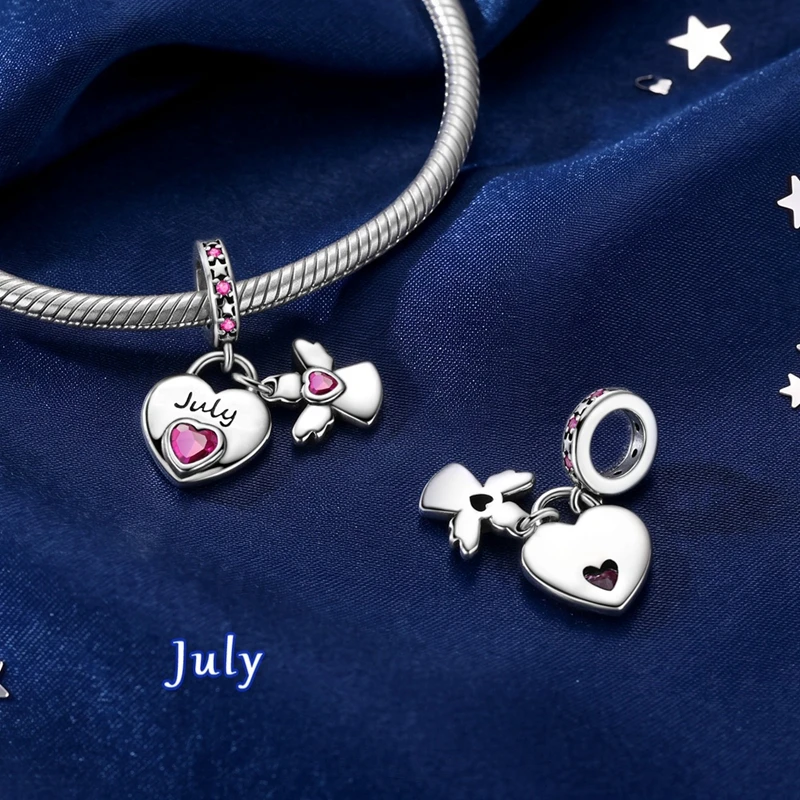 925 Sterling Silver Month Birthday Stone Round Beads fit Women Charm Bracelet Bangle DIY Jewlry Making 5
