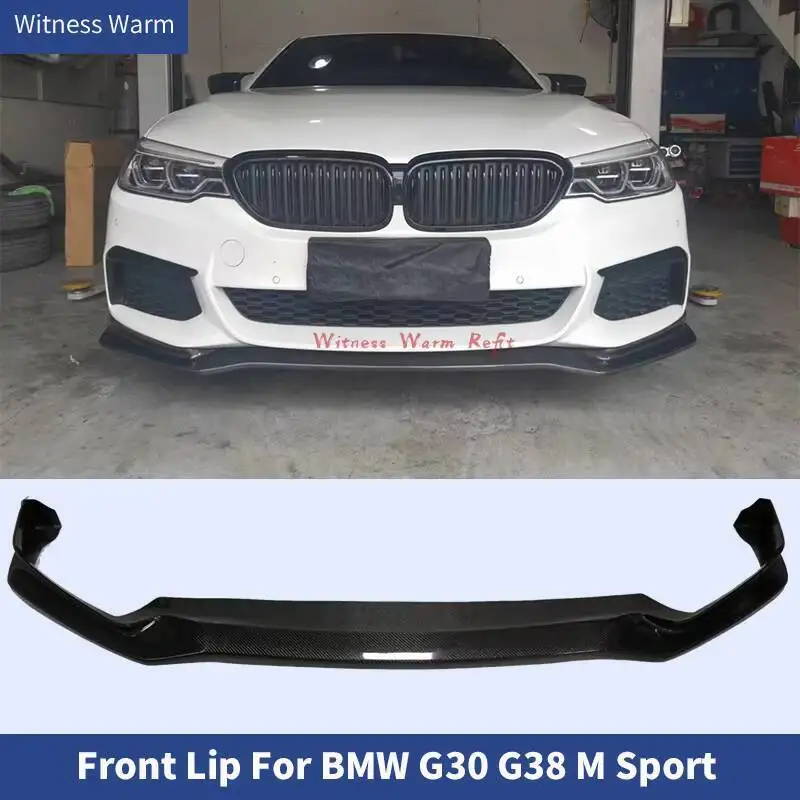 Alerón de labio delantero Frp de fibra de carbono, cubierta de labio delantero automático, labio de parachoques delantero de coche para Bmw 5 Series G30 G38 con m Sport Edition