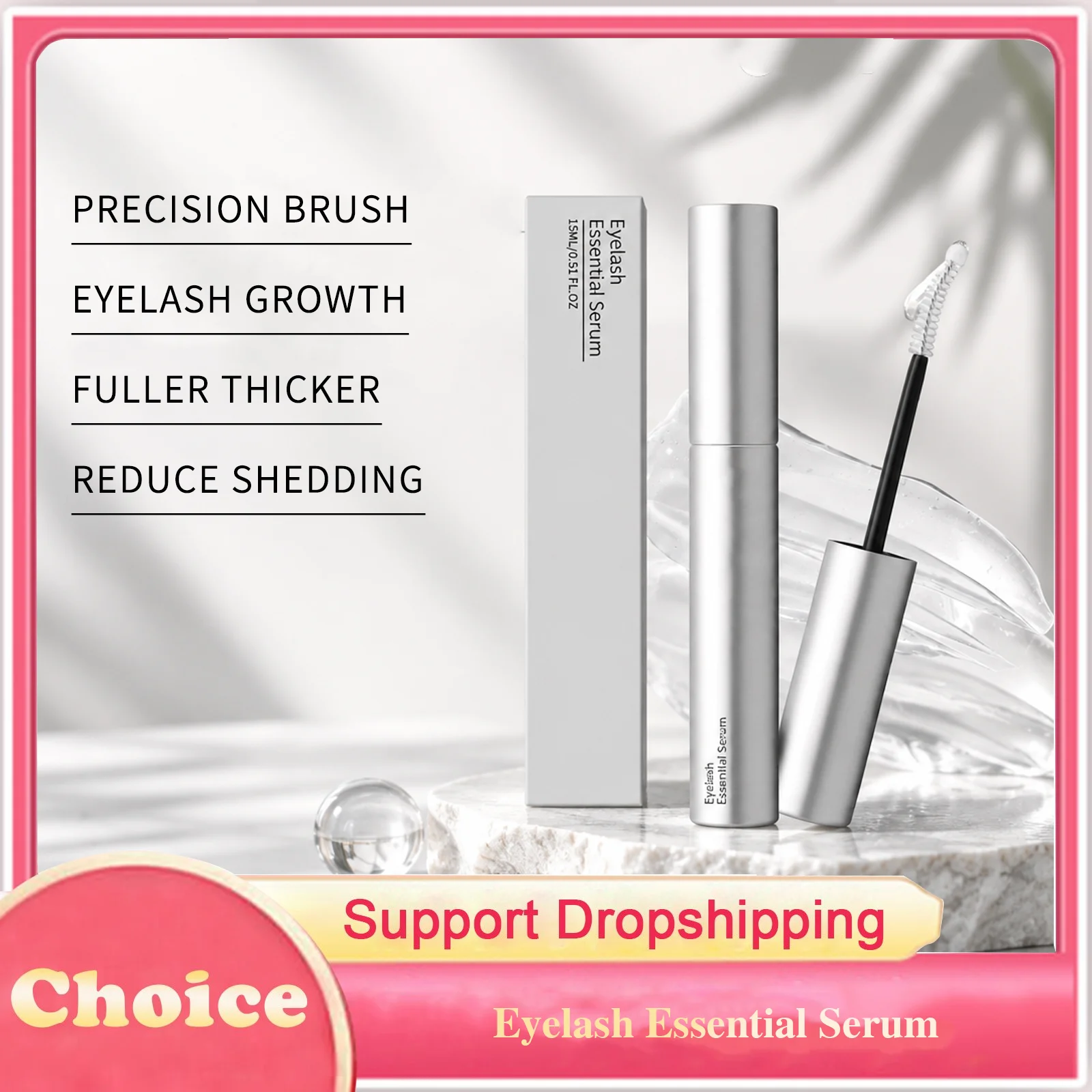 Eyelash Essential Serum Precision Brush Eyelash Growth Repair Dry Fuller Thicker Reduce Shedding Lightweight Texture Eye Makeup