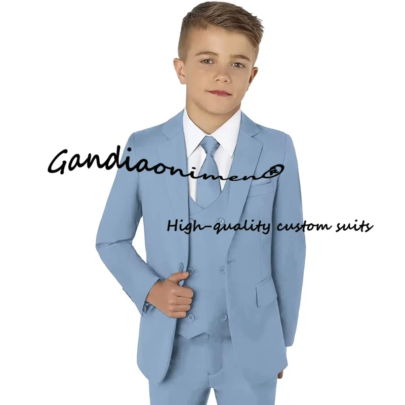 Boy Suit 3 Piece Slim Fit Kids Tuxedo Formal Blazer Vest Pants Set Wedding Kids 2-16 Years Tailored Clothes