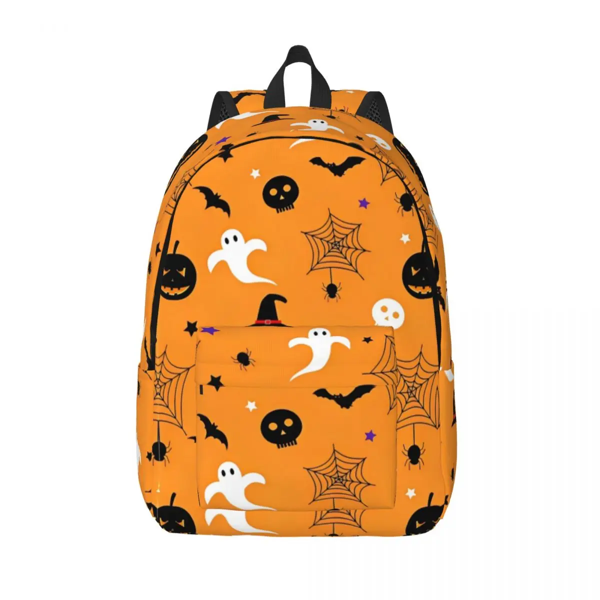 Halloween Pumpkins Ghosts Backpack Middle High College School Student Trick or Treat Kawaii Bookbag Teens Canvas Daypack Travel