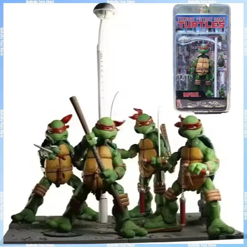 2025 New NECA Turtles Figures Pizza Club Leo nardo Lead Tmnt Turtles First Ninja AnimeAction Figure Model Doll Gift Toy In Stock