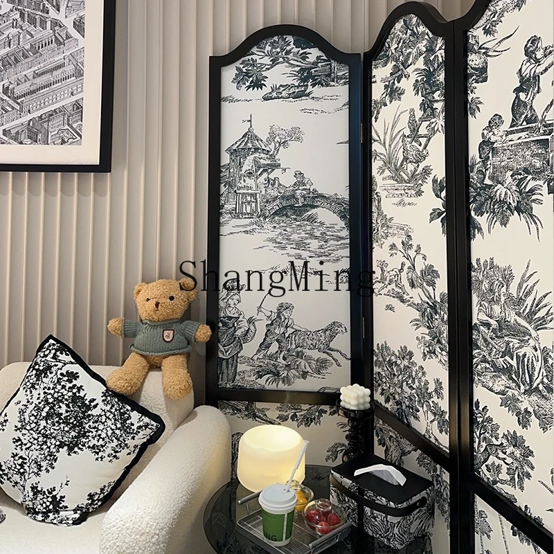 LXY المنزل المحمول الرجعية الخشب الصلب شاشة قابلة للطي التقسيم غرفة المعيشة غرفة نوم انسداد #2