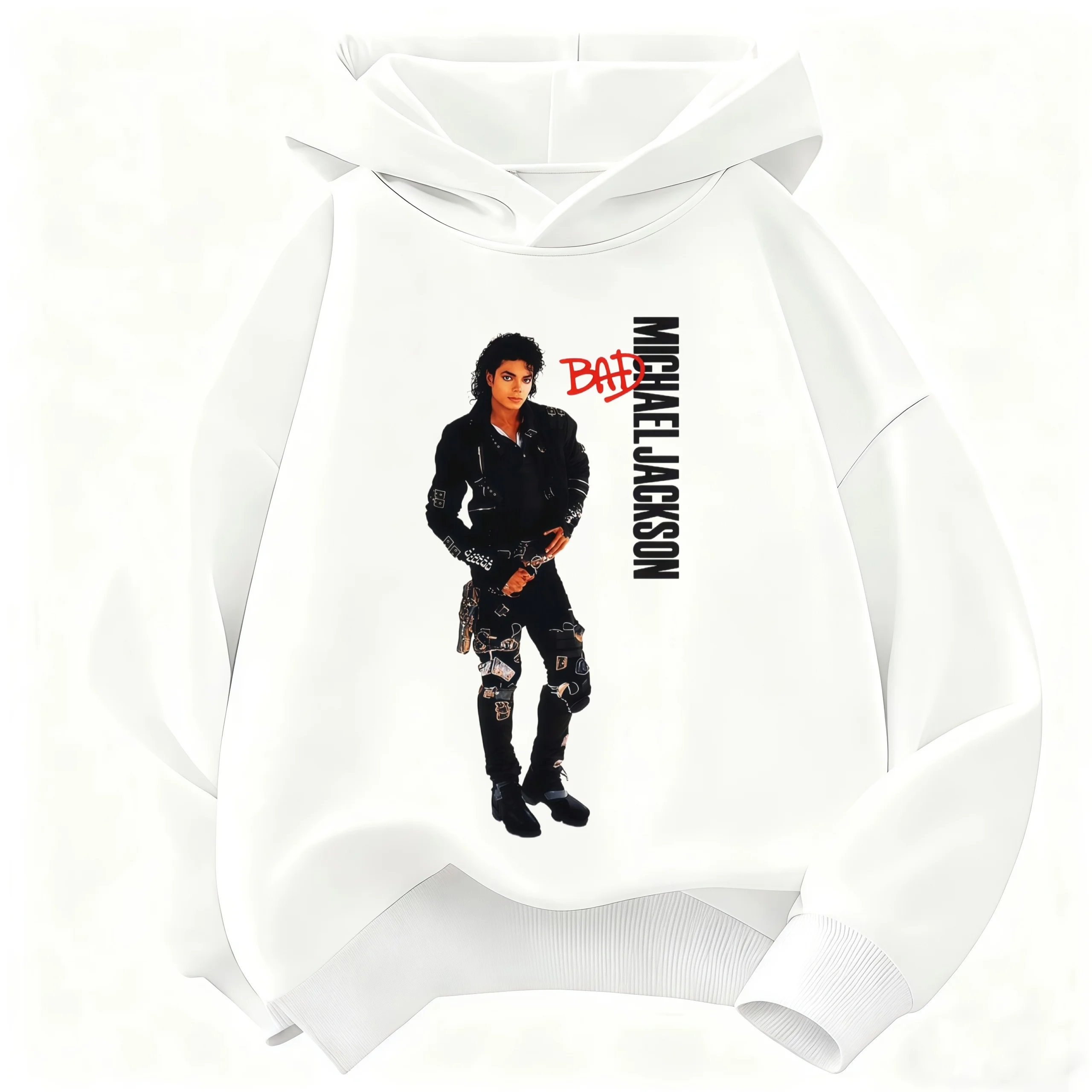 Cool 2026 Kids Hoodie Michael Jackson Print Warm Autumn/Winter Retro-Style Pop Icon Graphic Sweatshirt for Boys and Girls