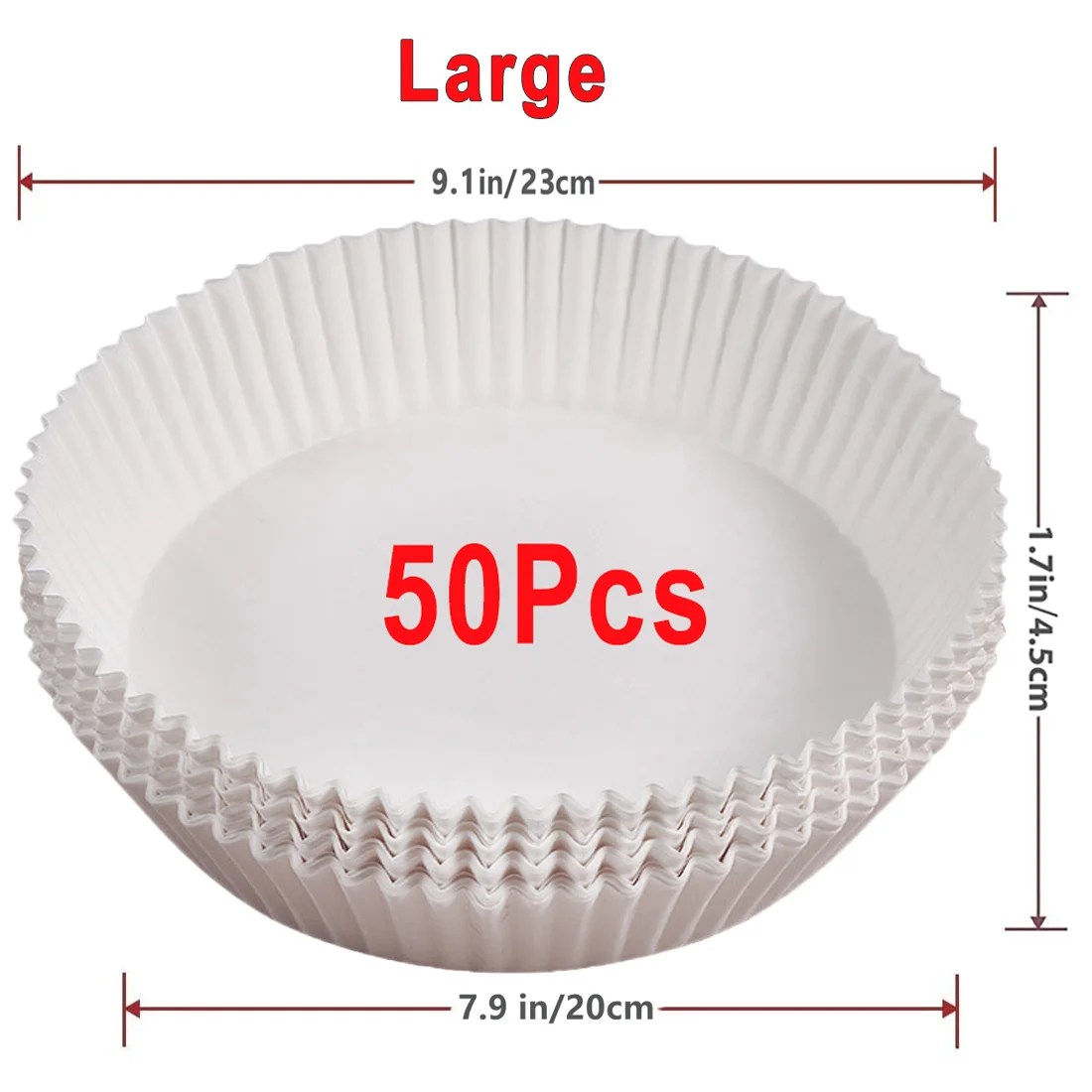 50/100 Stuks Air Friteuse Wegwerp Papier Non-stick Airfryer Bakpapier Ronde Air-Fryer Papieren Liners Papier keuken Accessoires - afbeelding 1