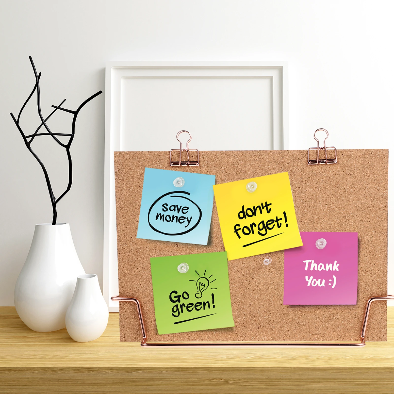 

1Set Soft Wood Bulletin Board Metal Frame Office Desk Message Photo Display Board Pin Boards for Desk Office Decor