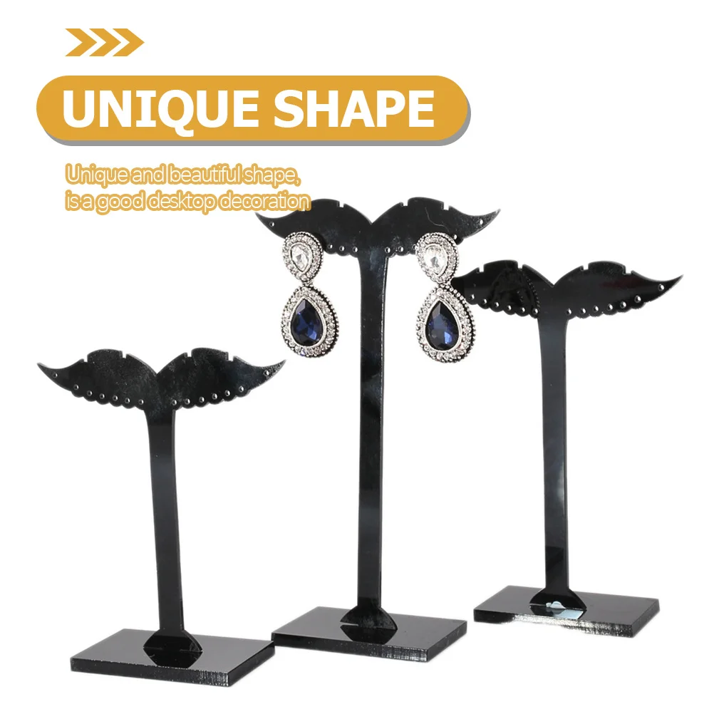 

3Pcs Earrings Rack Acrylic Earrings Holder Decorative Wing Shape Display Stand Jewelry Organizer Countertop Storage Holder