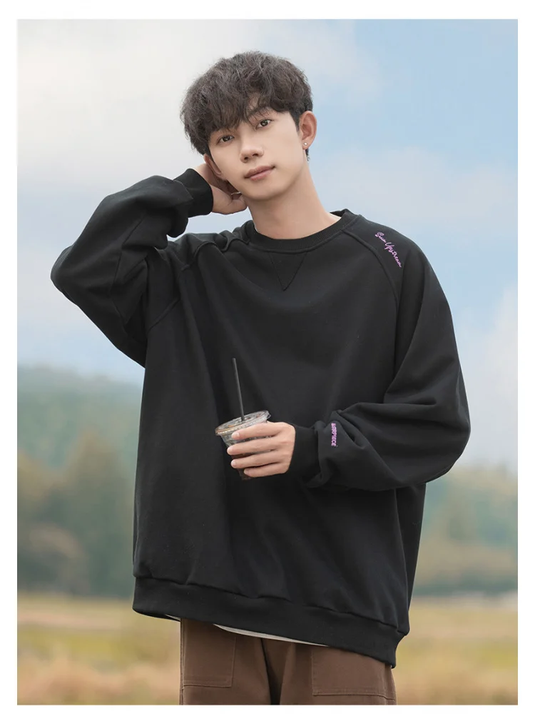 GIOIOMen's Sweater，Spring and Autumn New Round Neck Letter Embroidery Decorative Casual Pullover Sports Jacket